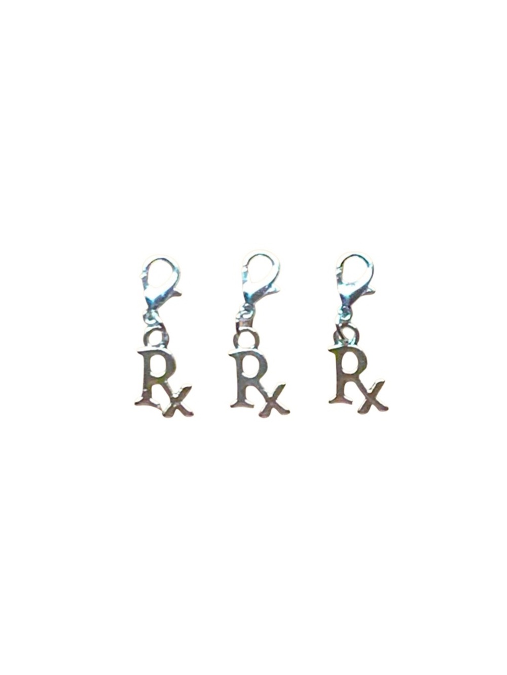 1 Pharmacy, Themed Silver RX Charm tor Keychains, Backpacks, Bags, & Bracelets